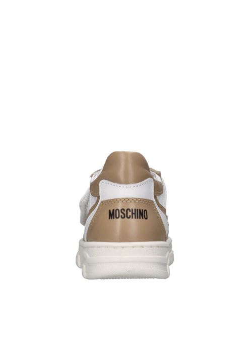 Sneakers in pelle e tessuto MOSCHINO | 80483 FIRENZEBIANCO-MARRONE